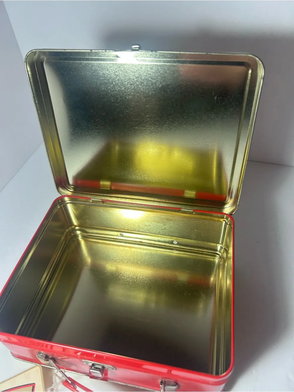 Coca Cola Yellow & Green Metal Lunchbox with Red Handle